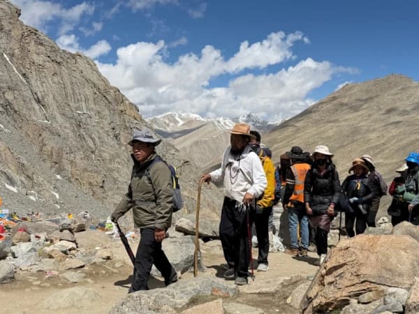 People Trekking In Kailash