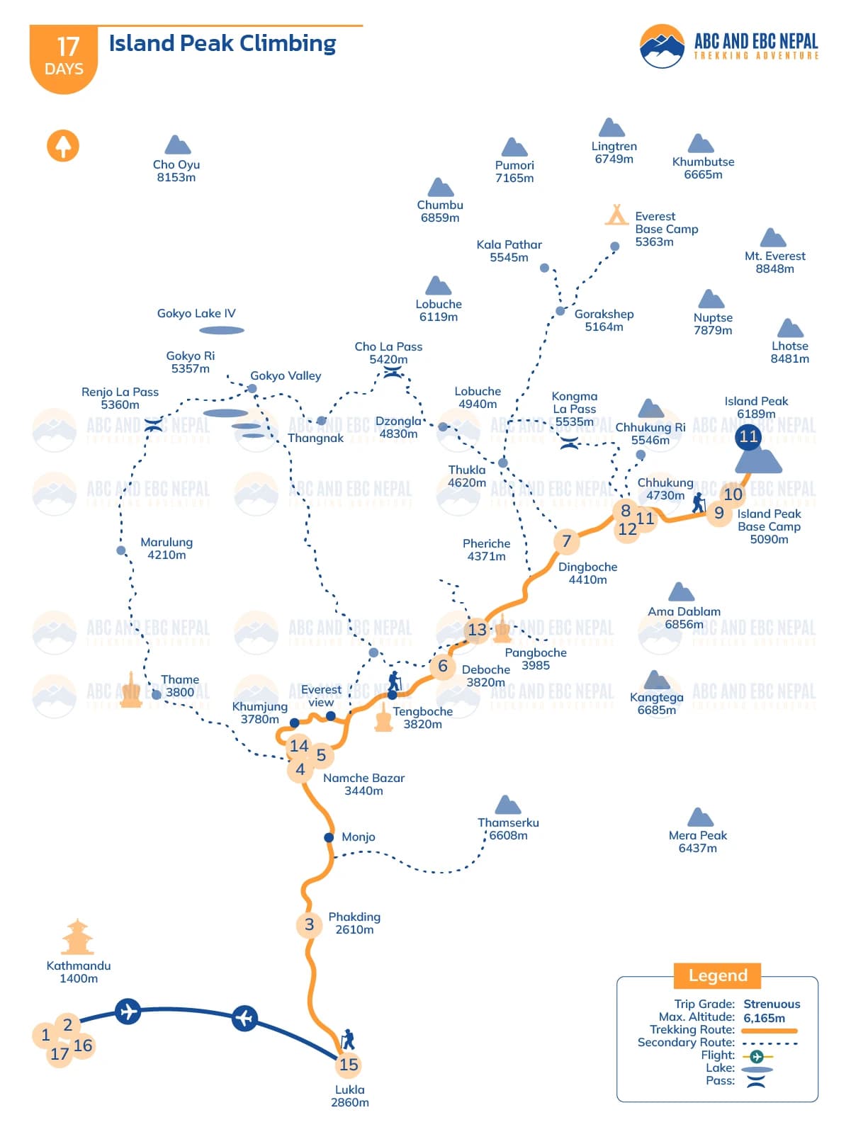 Island Peak Climbing Map